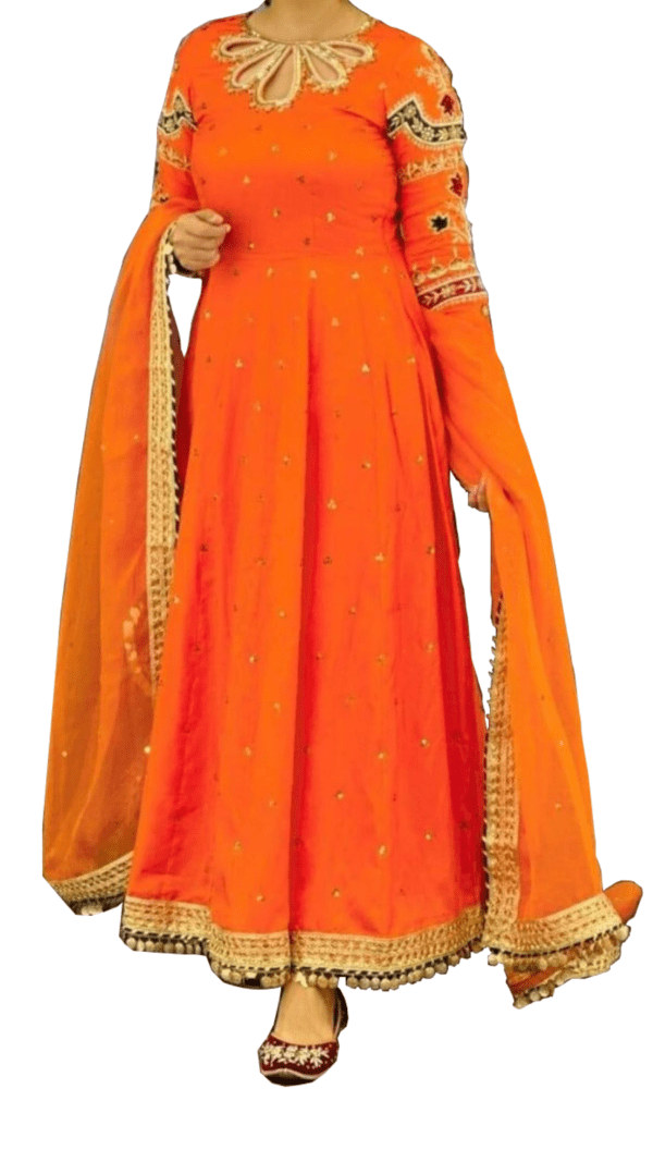 Hand Embroidered Premium Umbrella Dress with Dupatta