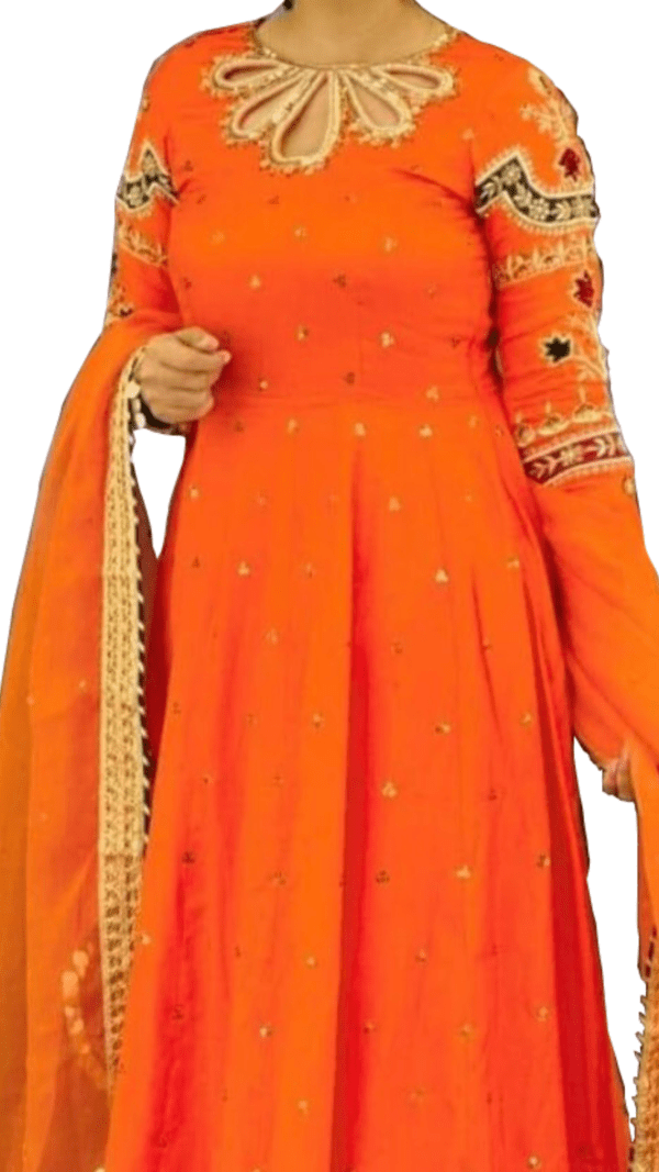 Hand Embroidered Premium Umbrella Dress with Dupatta - Image 2