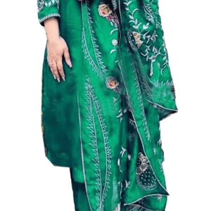 Hand-embroidered Viscose Organza suit and Dupatta set (Party Wear) Unstitched