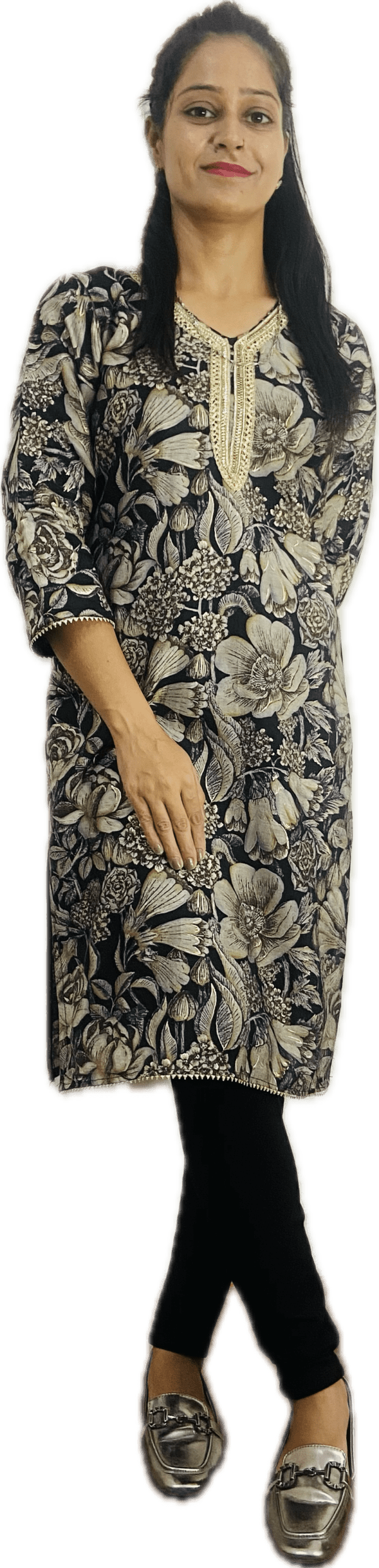 Women's Modal floral print Straight Kurta